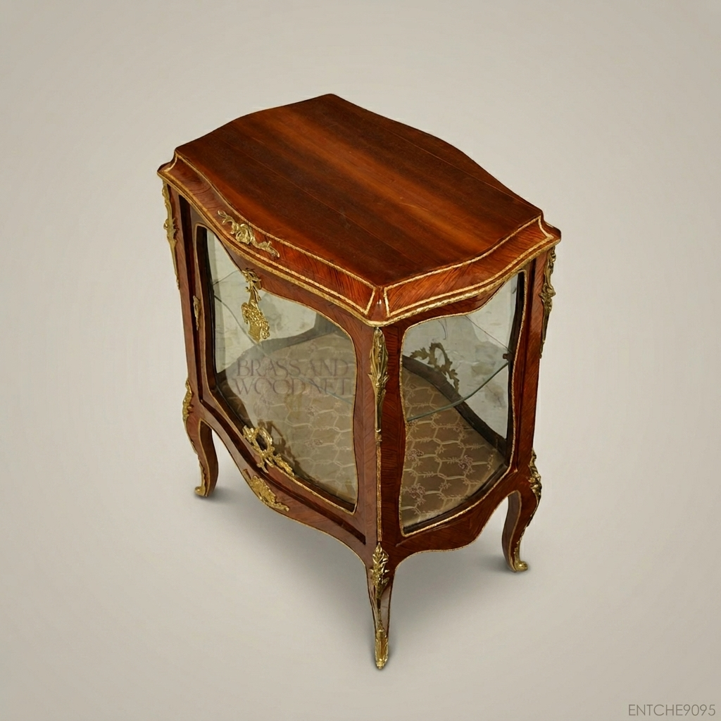 Louis XV Vitrine Cabinet – Kingwood Parquetry & Gilt Bronze Mounts