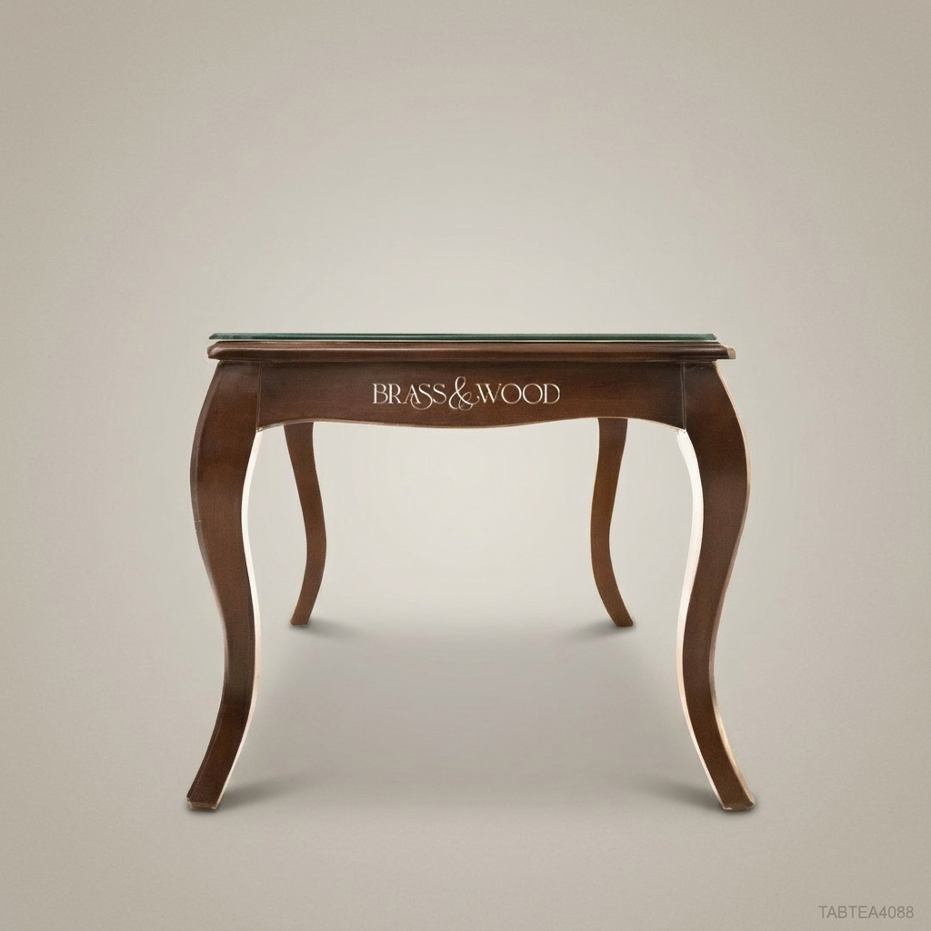 Louis XV Walnut Tea Table with Glass Top
