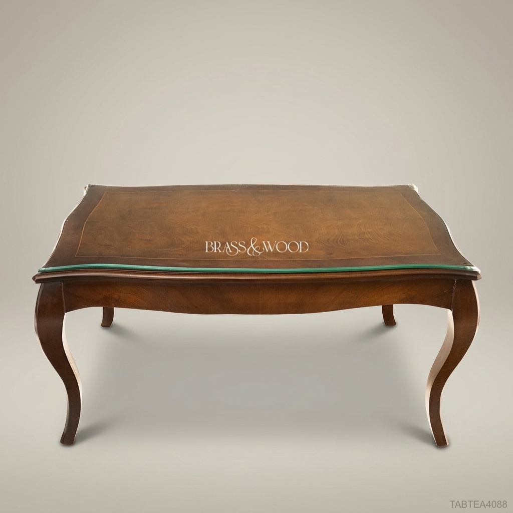 Louis XV Walnut Tea Table with Glass Top