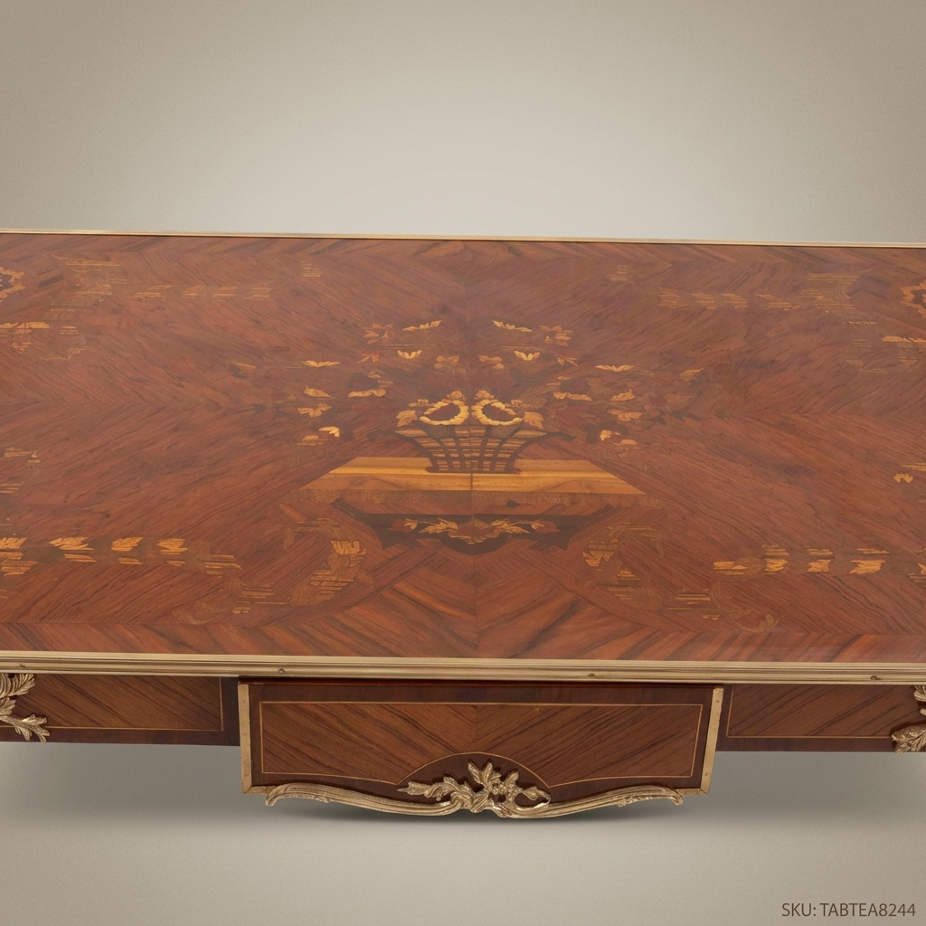 Louis XV Writing Desk – Marquetry Top & Gilt Bronze Mounts