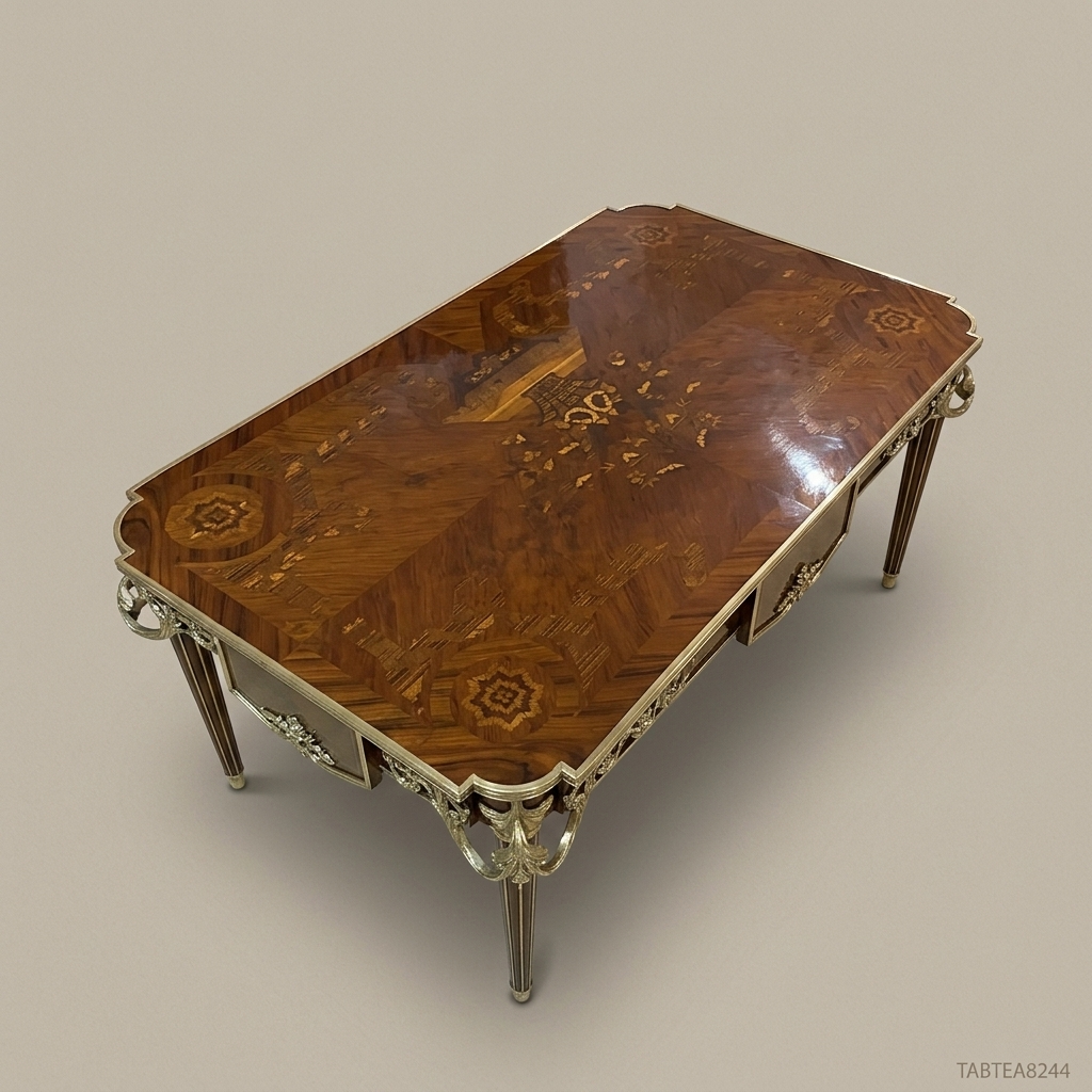 Louis XV Writing Desk – Marquetry Top & Gilt Bronze Mounts