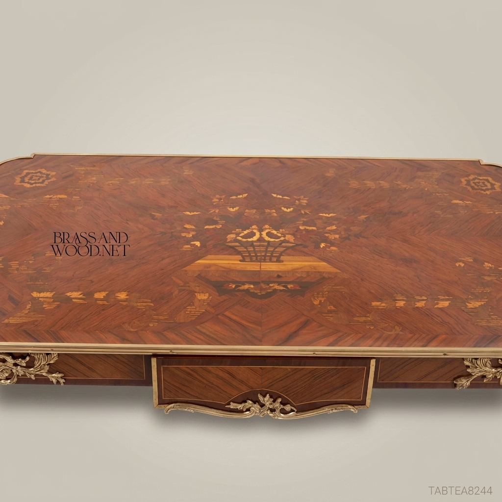 Louis XV Writing Desk – Marquetry Top & Gilt Bronze Mounts