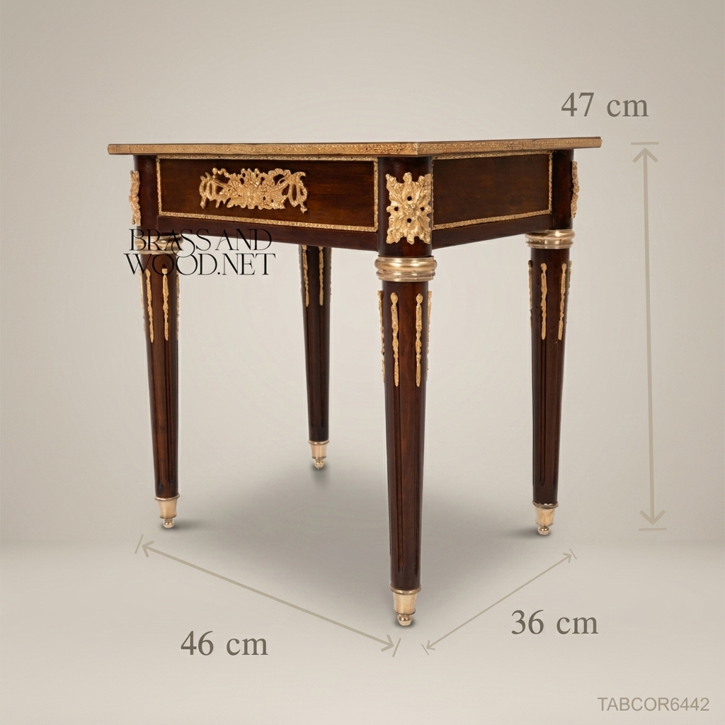 Louis XVI Corner Table with Marquetry Top & Gilt Bronze Mounts