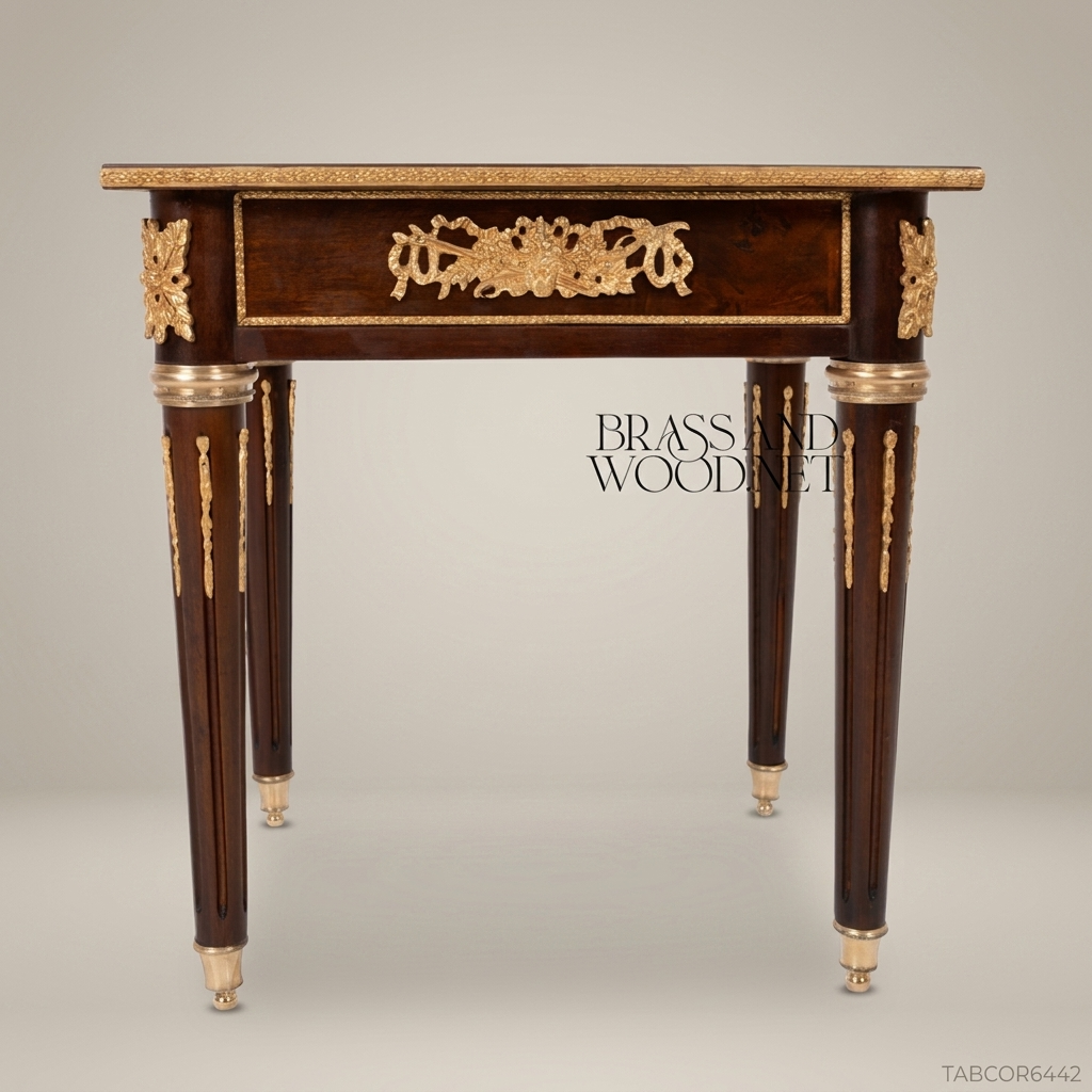 Louis XVI Corner Table with Marquetry Top & Gilt Bronze Mounts