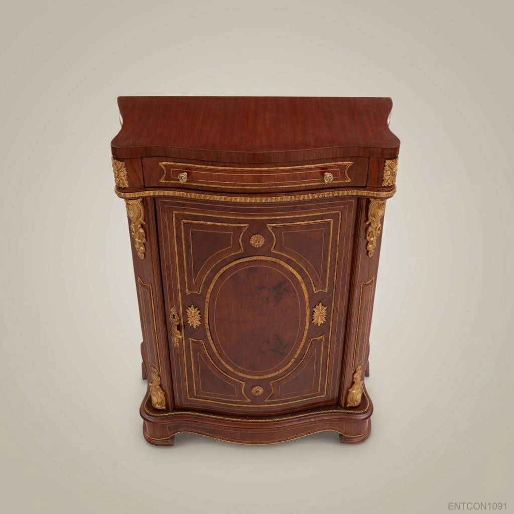 Louis XVI Mahogany & Brass Marquetry Console Cabinet
