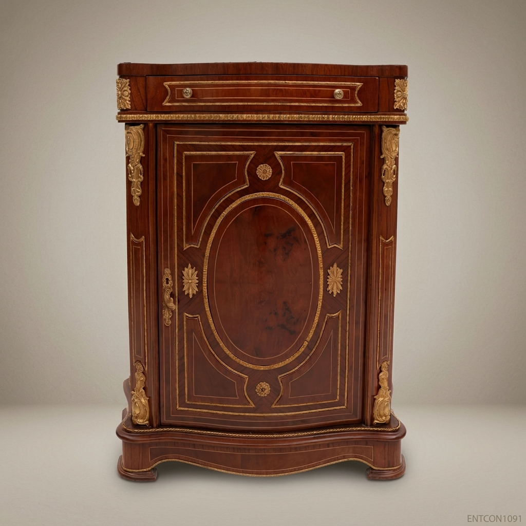 Louis XVI Mahogany & Brass Marquetry Console Cabinet