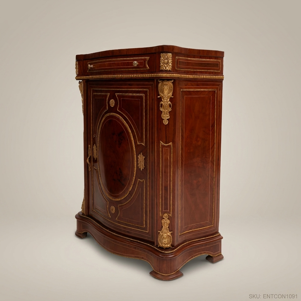 Louis XVI Mahogany & Brass Marquetry Console Cabinet