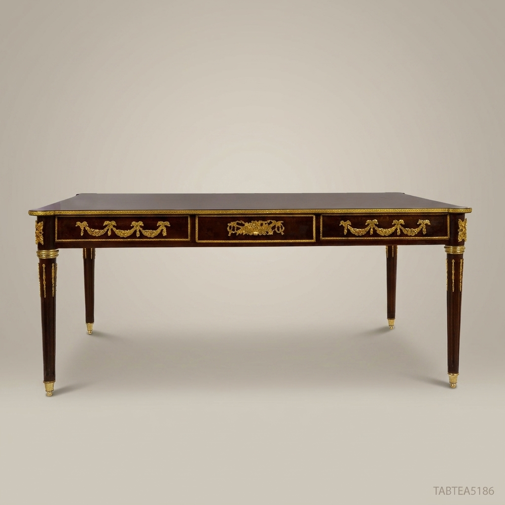 Louis XVI Mahogany Writing Desk with Gilt Bronze Ormolu Mounts