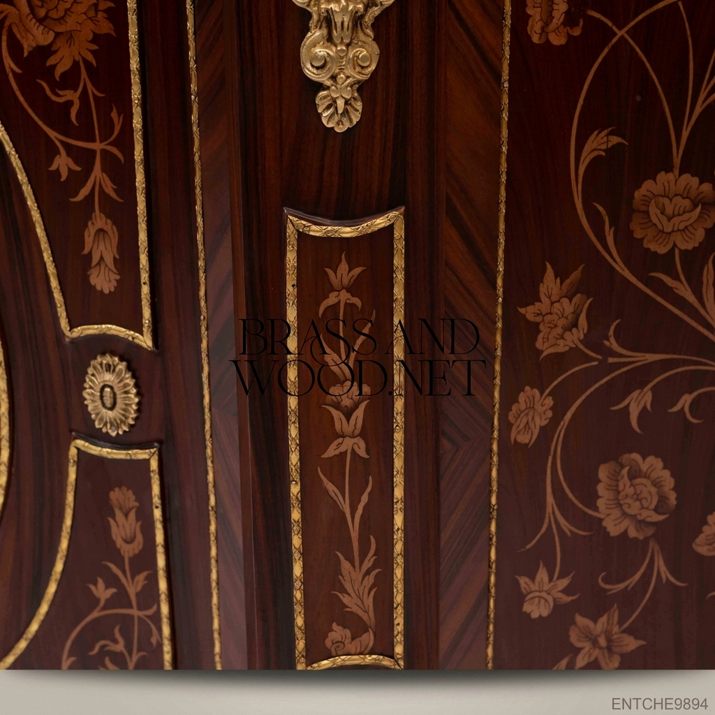Louis XVI Marquetry Commode – Rosewood, Marble Top & Gilt Bronze Mounts