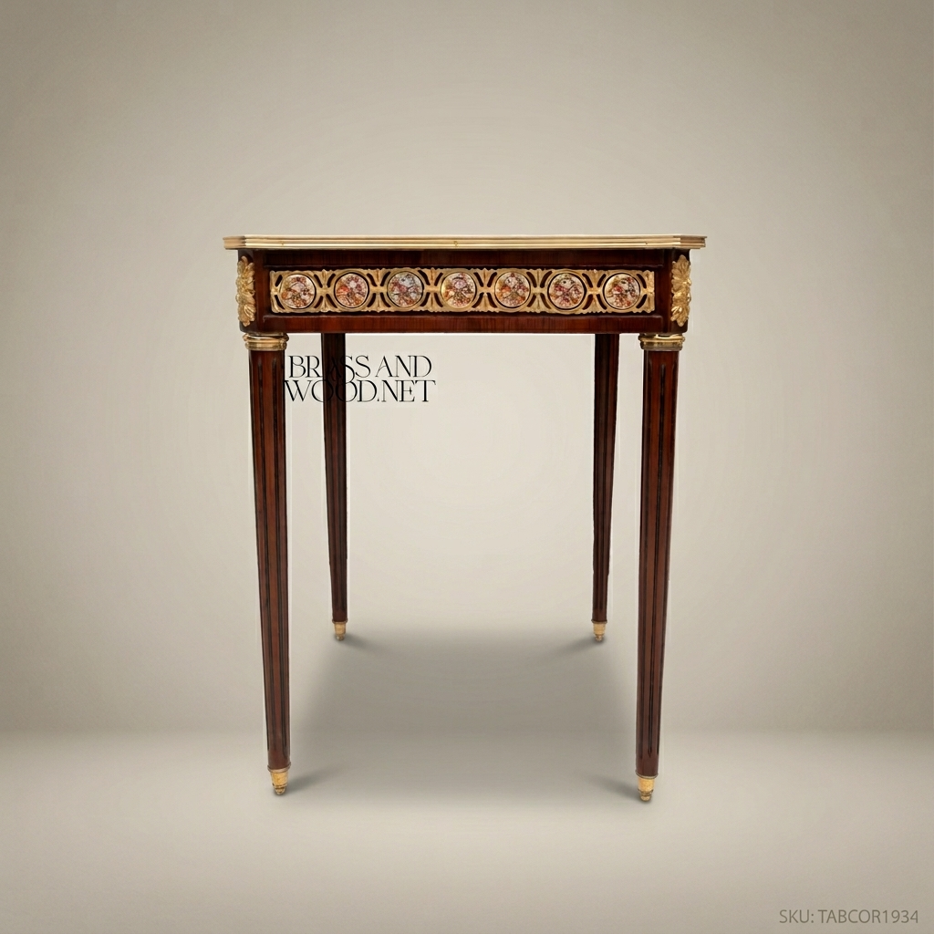 Louis XVI Marquetry Corner Table with Gilt Bronze Mounts