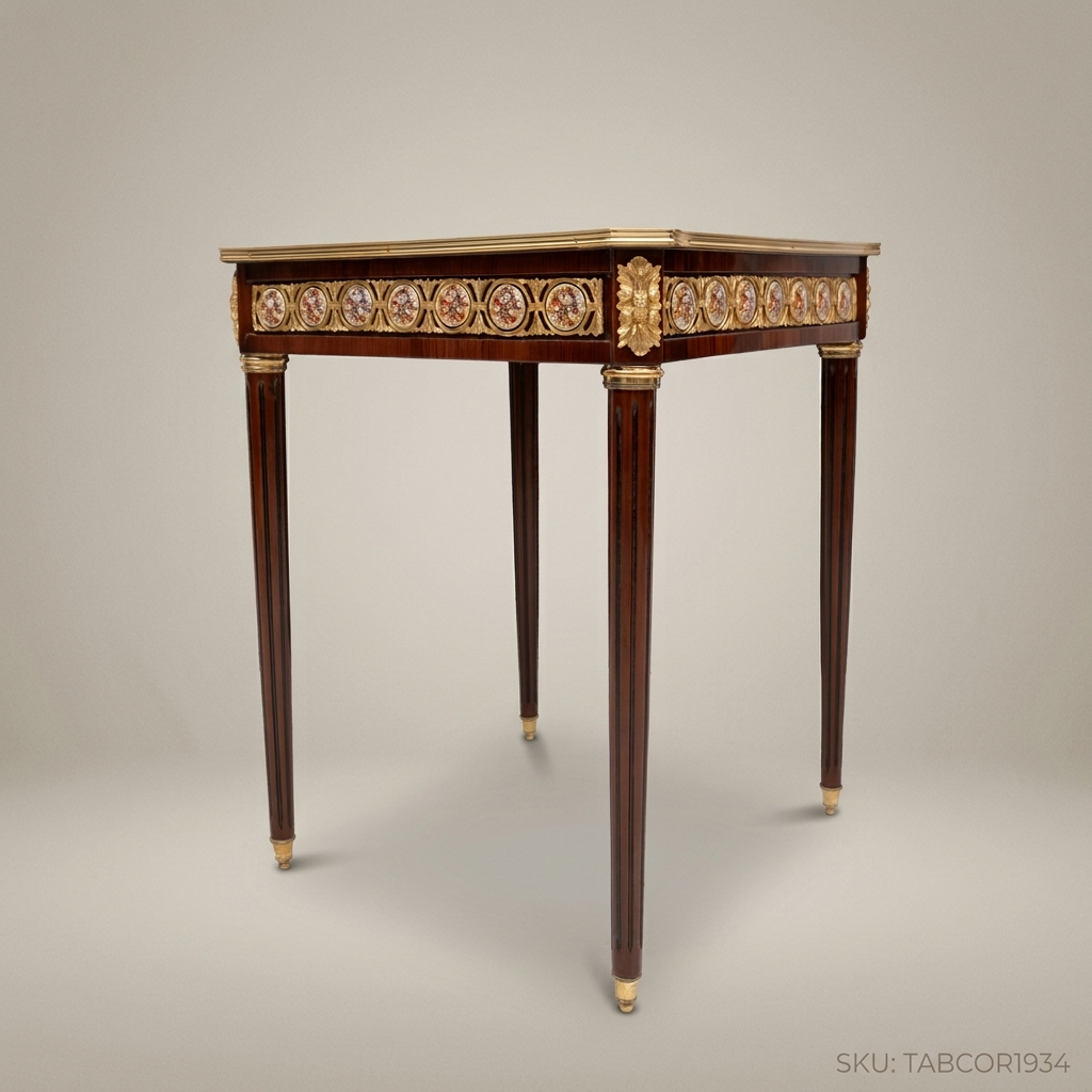 Louis XVI Marquetry Corner Table with Gilt Bronze Mounts