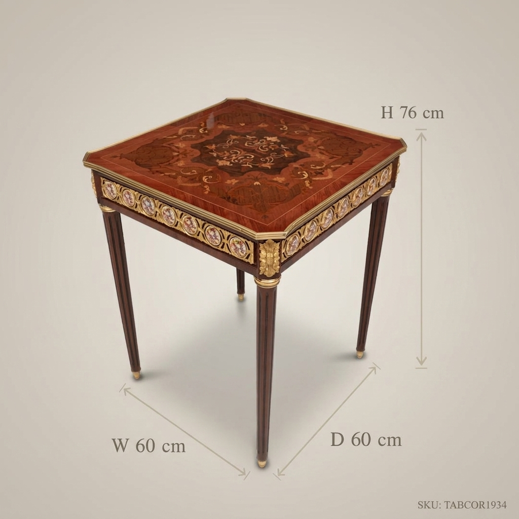 Louis XVI Marquetry Corner Table with Gilt Bronze Mounts