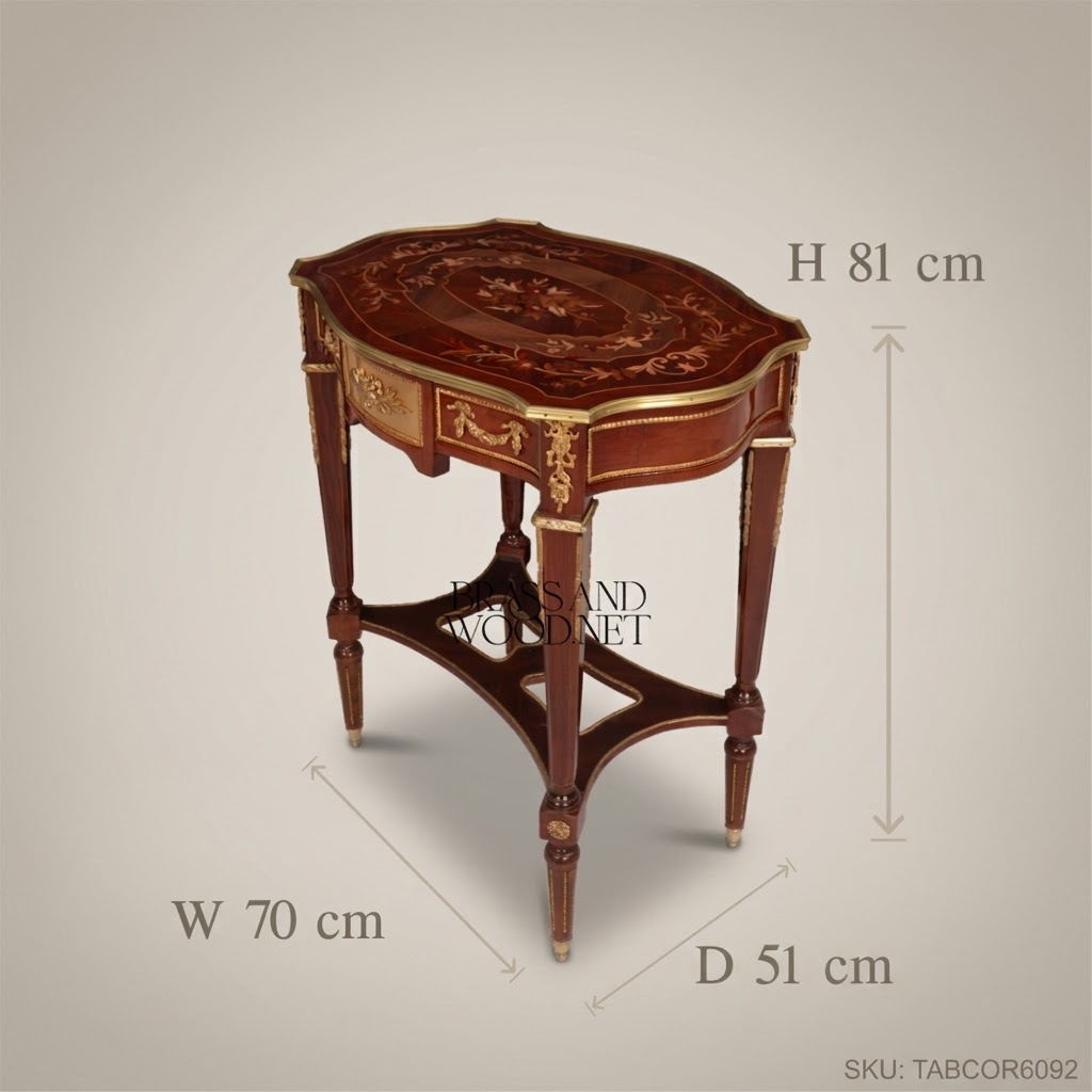 Louis XVI Marquetry Corner Table with Ormolu Mounts