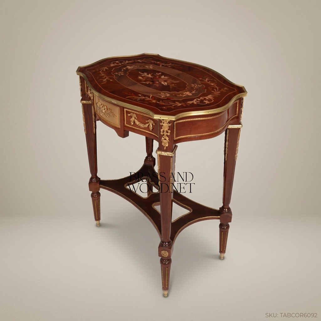 Louis XVI Marquetry Corner Table with Ormolu Mounts