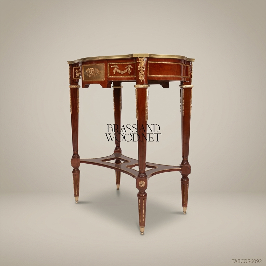 Louis XVI Marquetry Corner Table with Ormolu Mounts