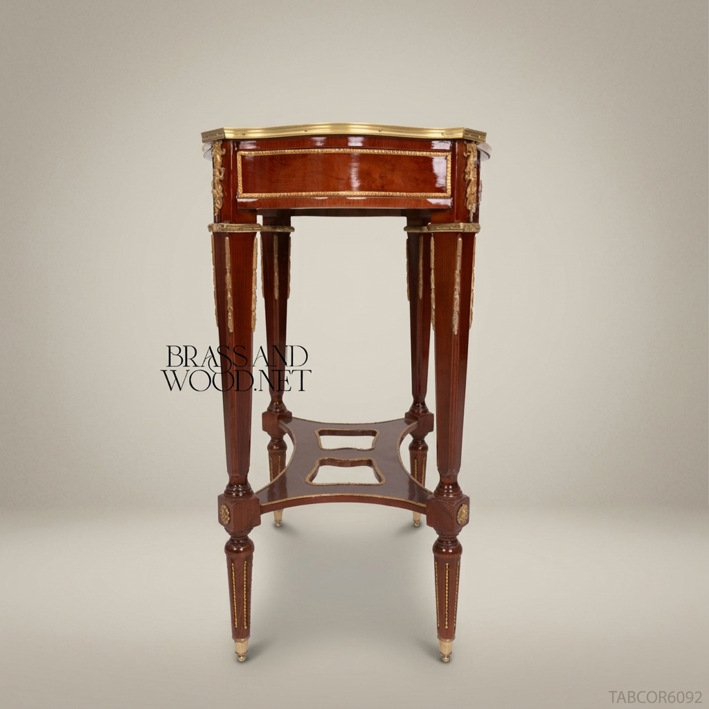 Louis XVI Marquetry Corner Table with Ormolu Mounts