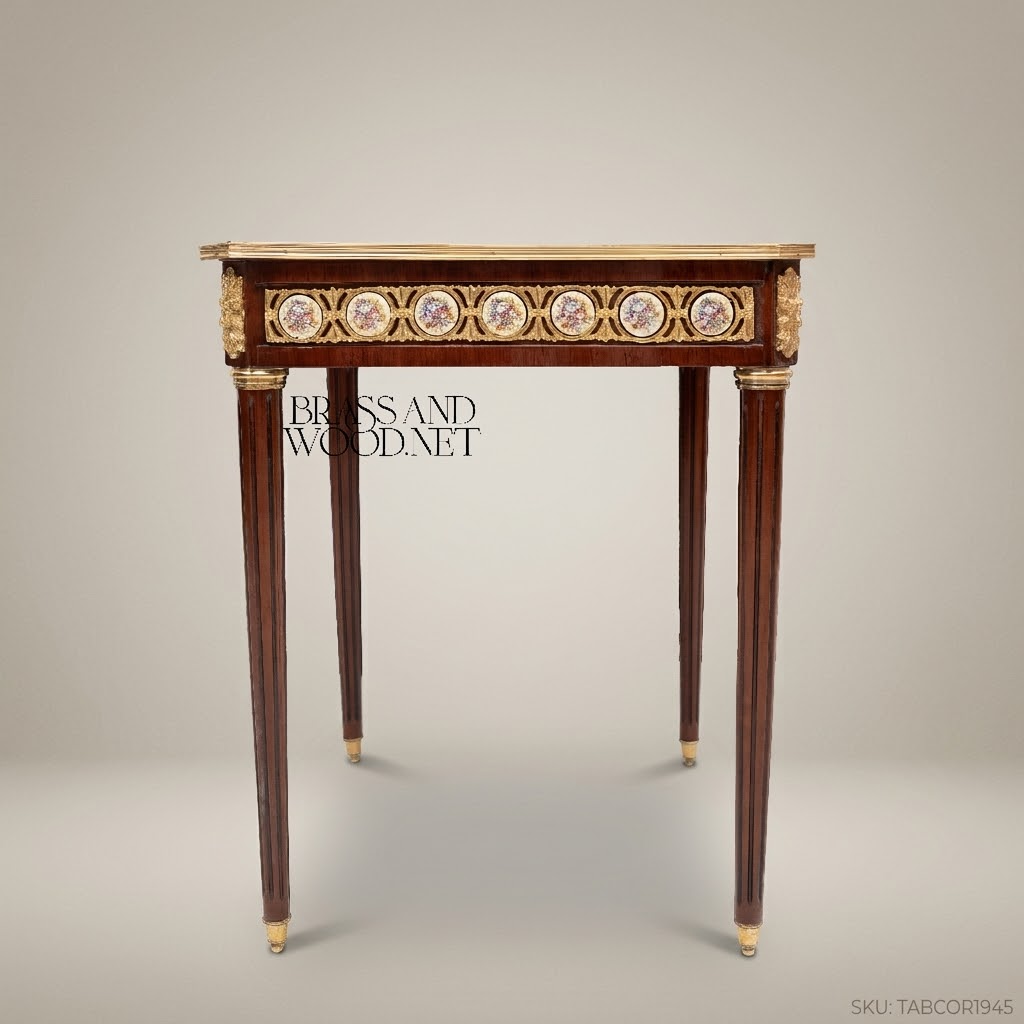 Louis XVI Marquetry Corner Table with Sèvres Porcelain Medallions & Ormolu
