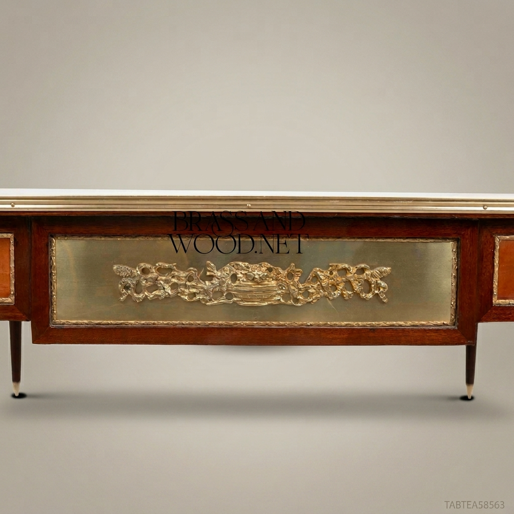 Louis XVI Marquetry Tea Table | Brass Ormolu & Floral Inlay