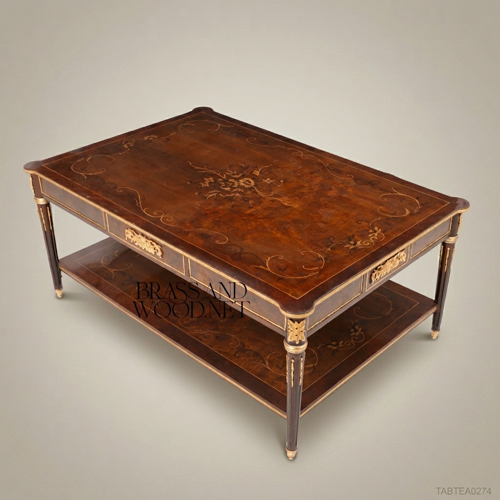 Louis XVI Marquetry Tea Table with Gilt Bronze Mounts