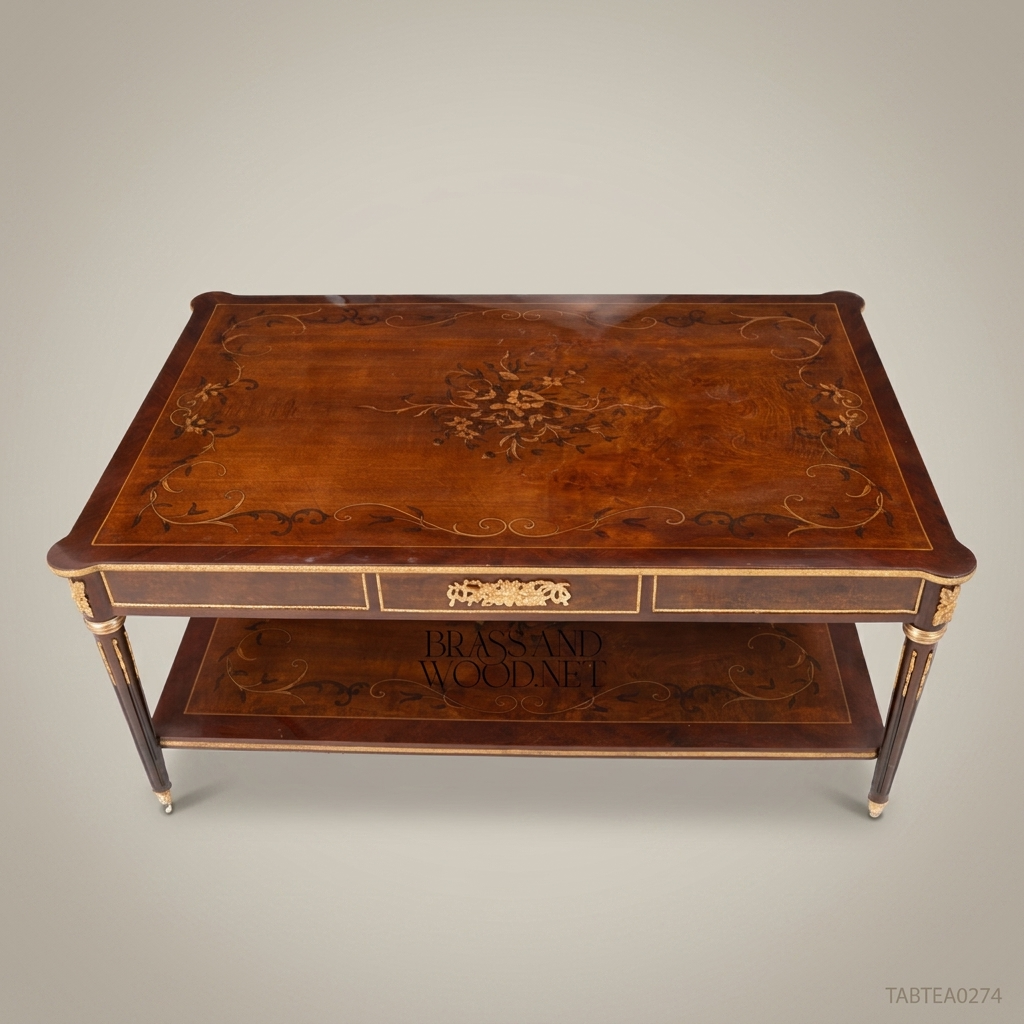 Louis XVI Marquetry Tea Table with Gilt Bronze Mounts