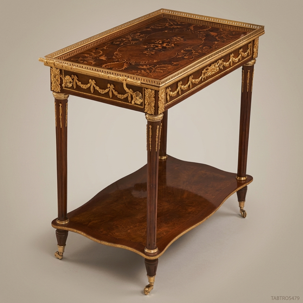 Louis XVI Marquetry Tea Trolley with Ormolu Mounts