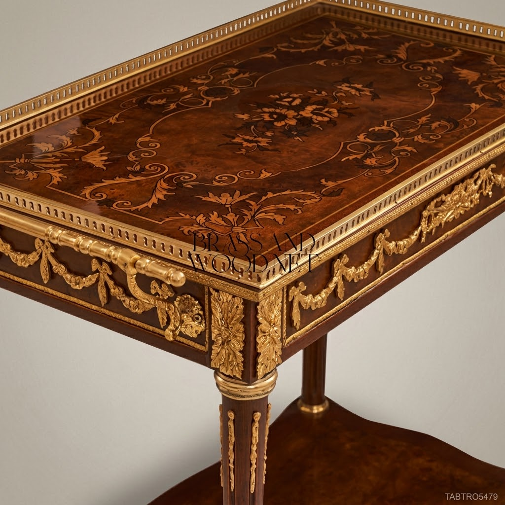 Louis XVI Marquetry Tea Trolley with Ormolu Mounts
