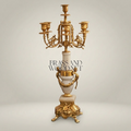 Louis XVI Neoclassical Brass & Marble 5-Arm Candelabra with Urn Column — Gold