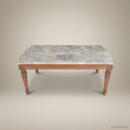 Louis XVI Neoclassical Coffee Table – Carved Walnut & Marble Top