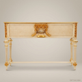 Louis XVI Neoclassical Ivory & Gold Jardinière with Cane Panels and Floral Mount