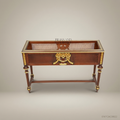 Louis XVI Neoclassical Jardinière with Gilt Ormolu Mounts & Cane Lattice Panels