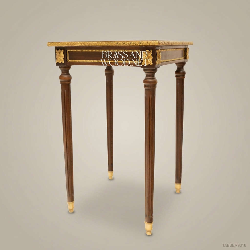 Louis XVI Neoclassical Nesting Service Tables – Burr Walnut & Gilt Brass