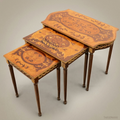 Louis XVI Neoclassical Nesting Tables – Marquetry & Gilt Bronze