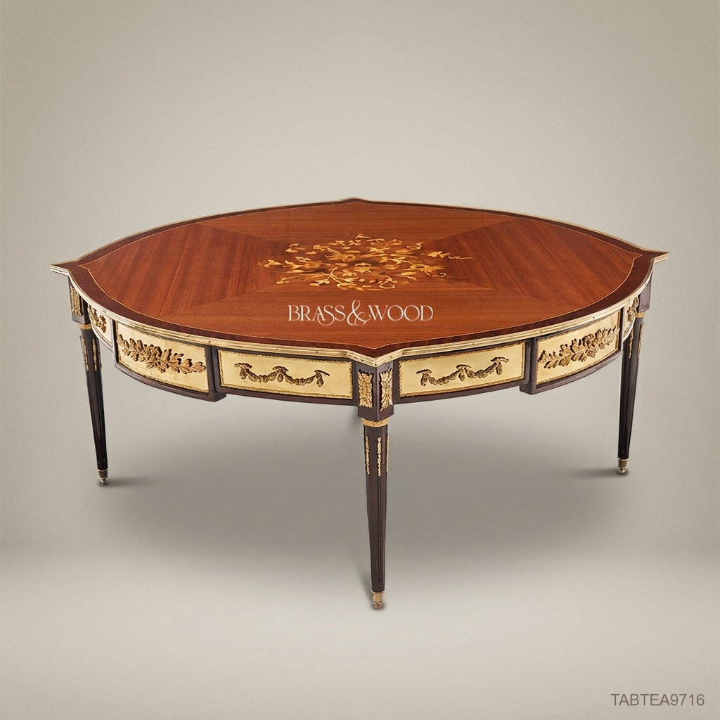 Louis XVI Neoclassical Octagonal Centre Table with Marquetry & Ormolu