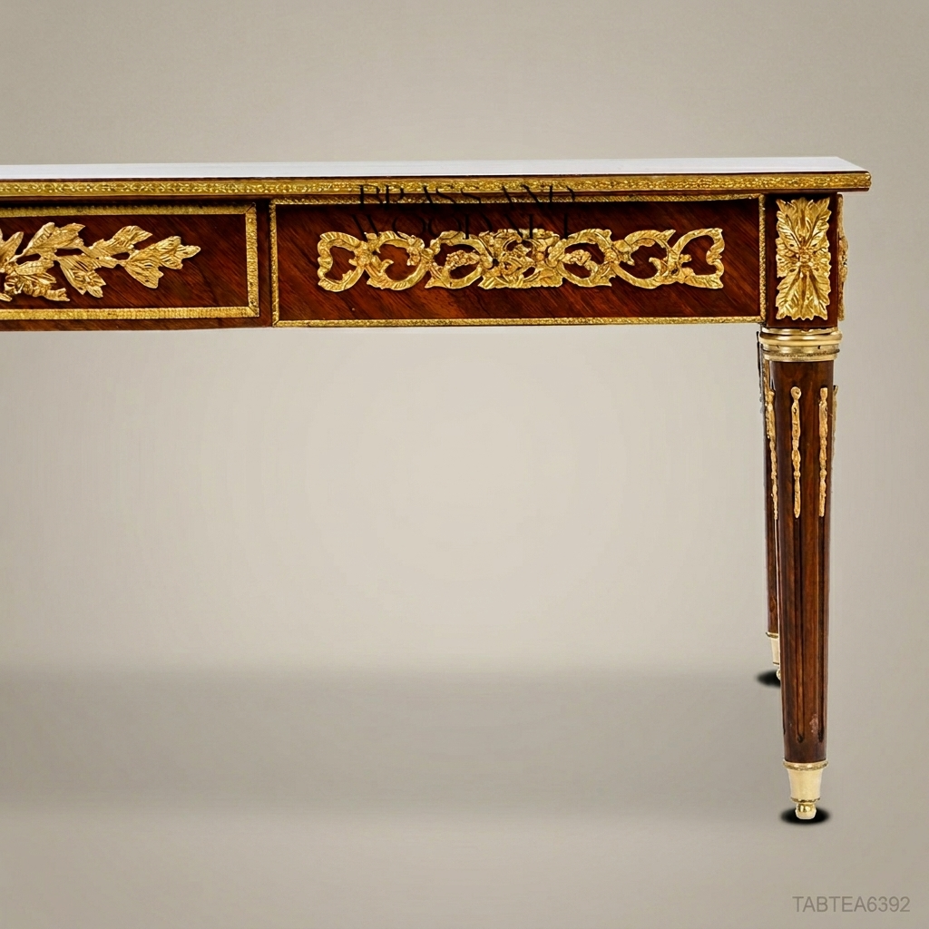 Louis XVI Neoclassical Tea Table with Gilt Bronze Ormolu Mounts
