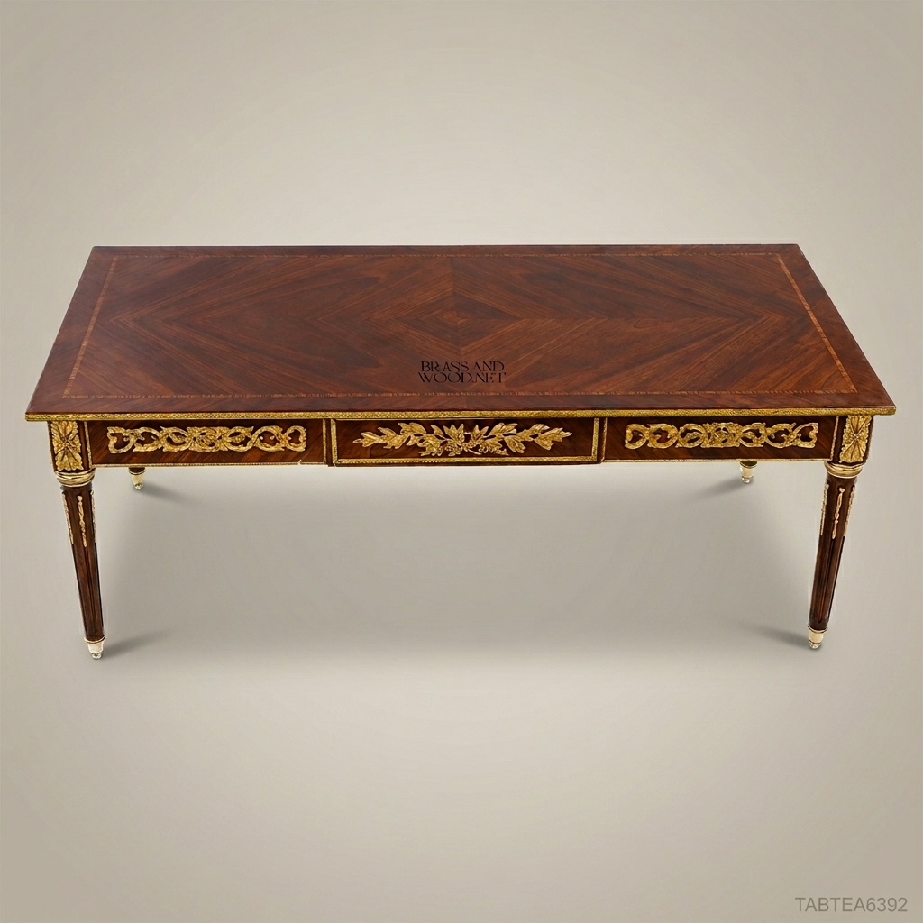 Louis XVI Neoclassical Tea Table with Gilt Bronze Ormolu Mounts
