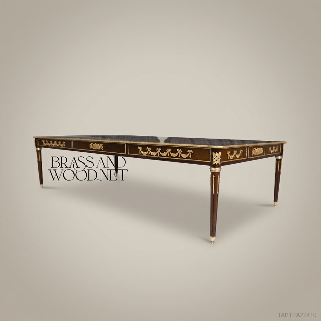 Louis XVI Neoclassical Tea Table with Marquetry Top & Gilt Bronze Mounts