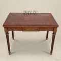 Louis XVI Neoclassical Tea Table with Marquetry Top & Gilt Carvings