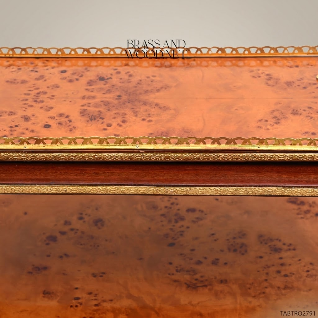 Louis XVI Neoclassical Tea Trolley | Amboyna Burl & Gilded Bronze