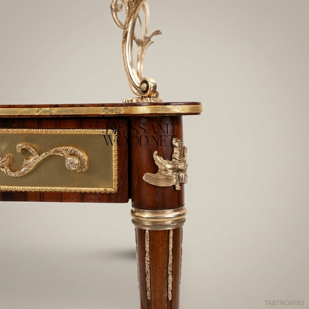 Louis XVI Neoclassical Tea Trolley | Mahogany & Antique Brass Ormolu