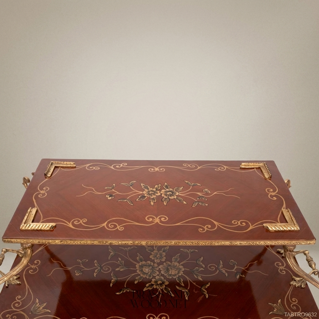 Louis XVI Neoclassical Tea Trolley | Mahogany & Gilt Bronze