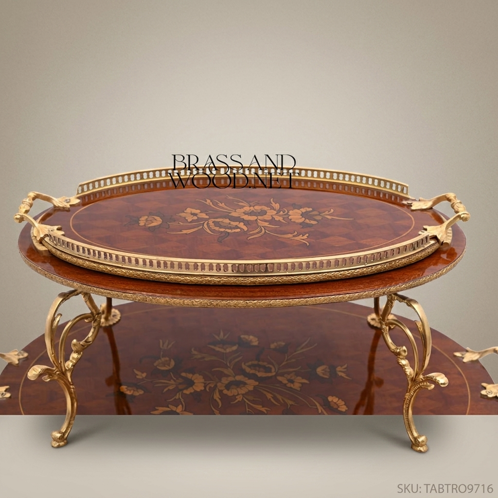 Louis XVI Neoclassical Two-Tier Tea Trolley – Mahogany & Ormolu Brass