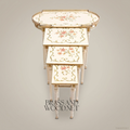 Louis XVI Nesting Service Tables | Ivory Lacquer & Hand-Painted Florals