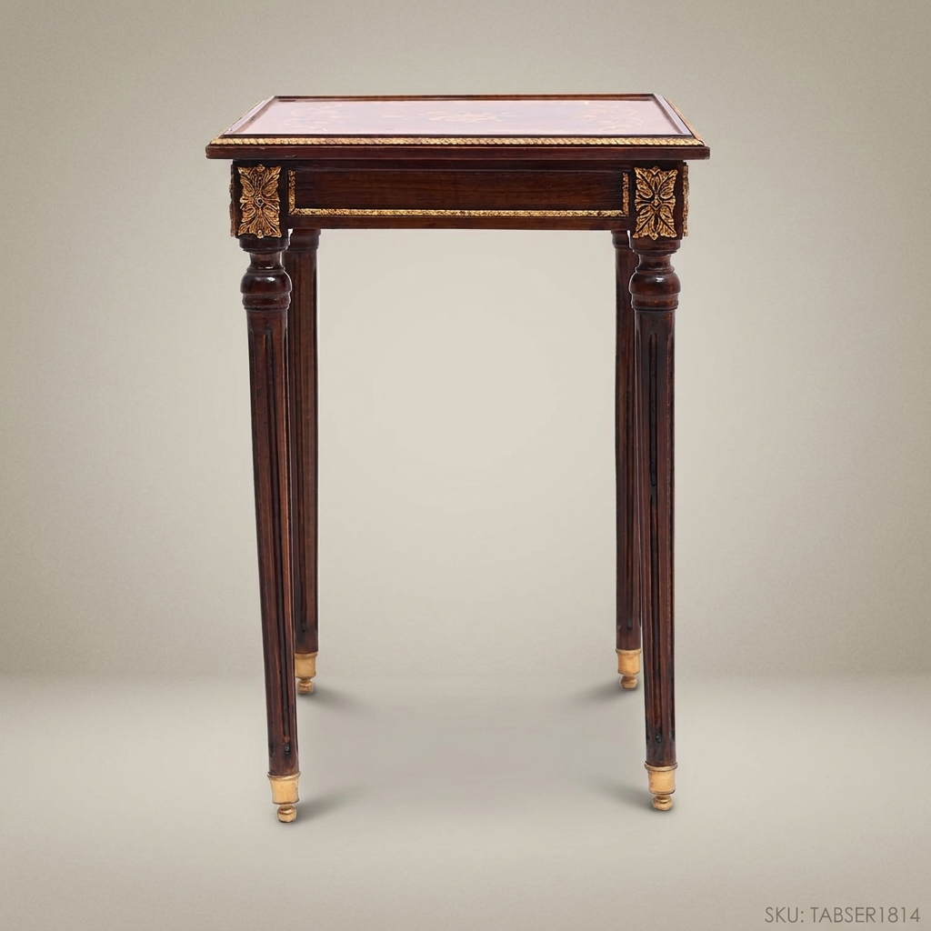 Louis XVI Nesting Service Tables – Marquetry Inlay & Brass Gallery