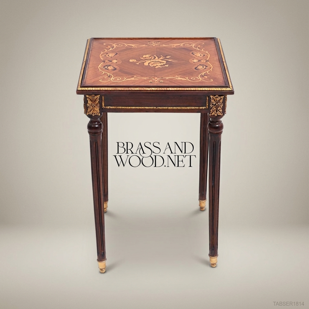 Louis XVI Nesting Service Tables – Marquetry Inlay & Brass Gallery