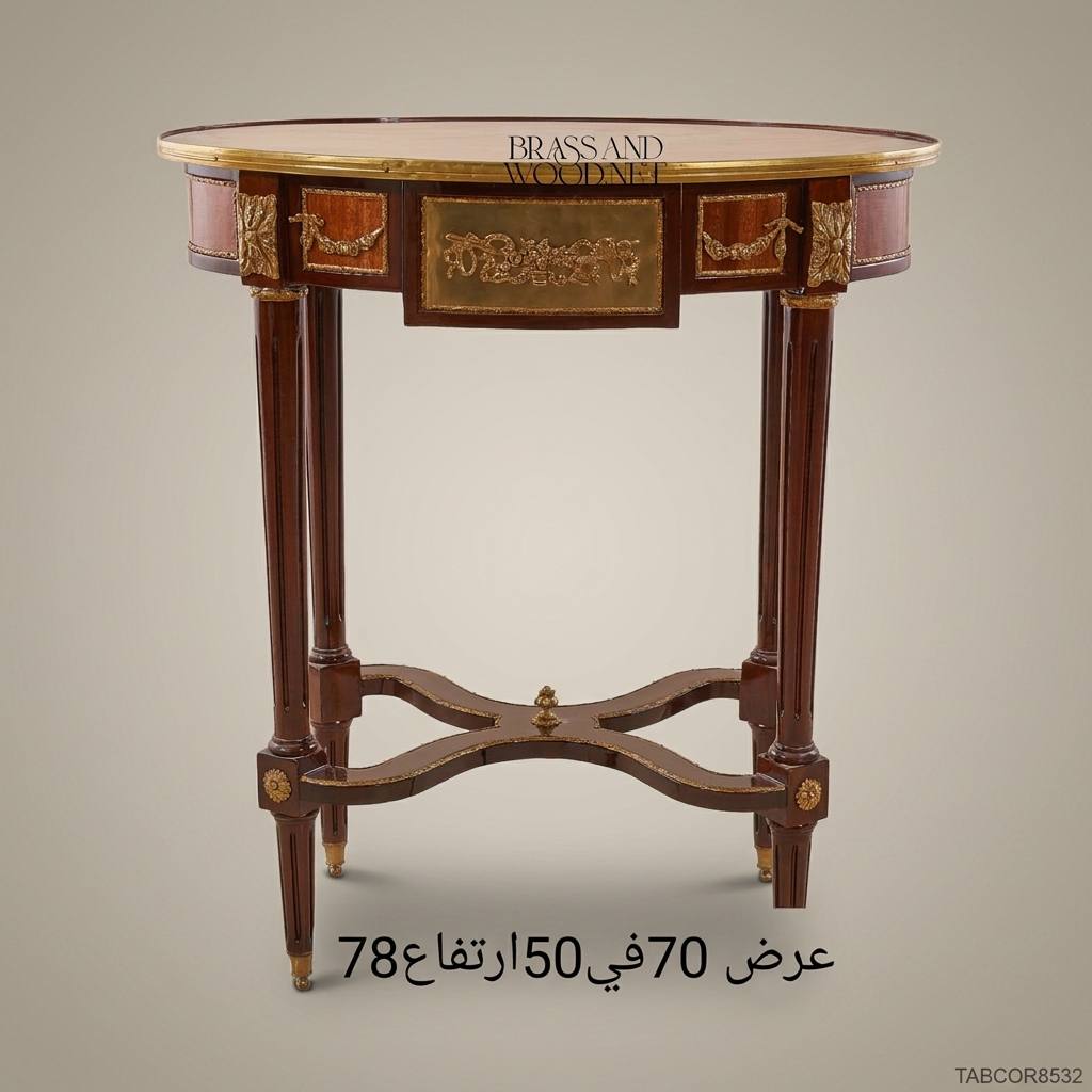 Louis XVI Oval Corner Table with Marquetry Top & Ormolu Mounts