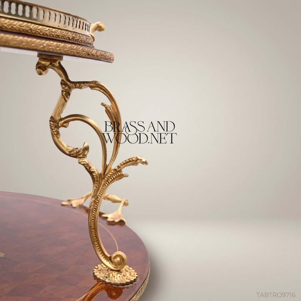 Louis XVI Neoclassical Two-Tier Tea Trolley – Mahogany & Ormolu Brass