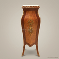 Napoleon III Burr Walnut Pedestal Column with Ormolu Mounts & Marble Top