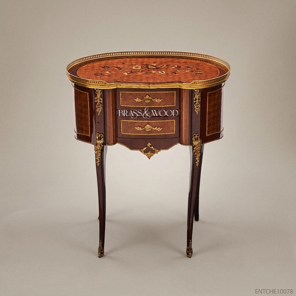Louis XV Kidney-Shaped Side Table with Marquetry & Ormolu Mounts