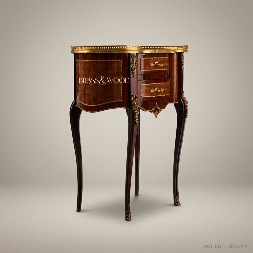 Louis XV Kidney-Shaped Side Table with Marquetry & Ormolu Mounts