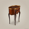 Louis XV Kidney-Shaped Side Table with Marquetry & Ormolu Mounts